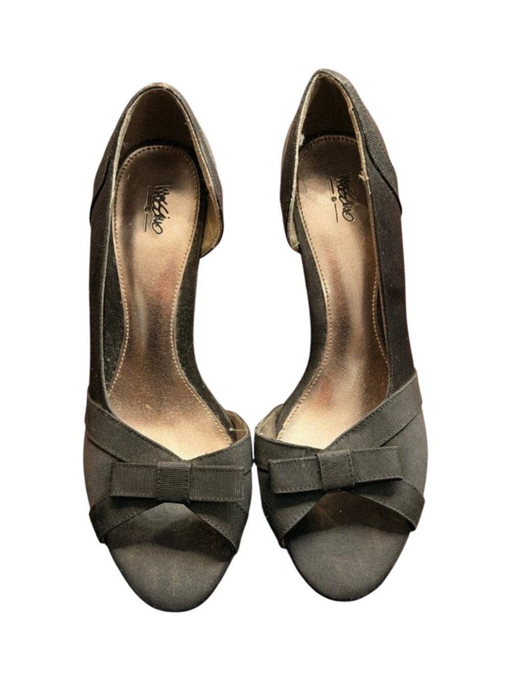 Mossimo Supply Co. | Womens Black Peep Toe Heels with Bow Accent | Size 9.5